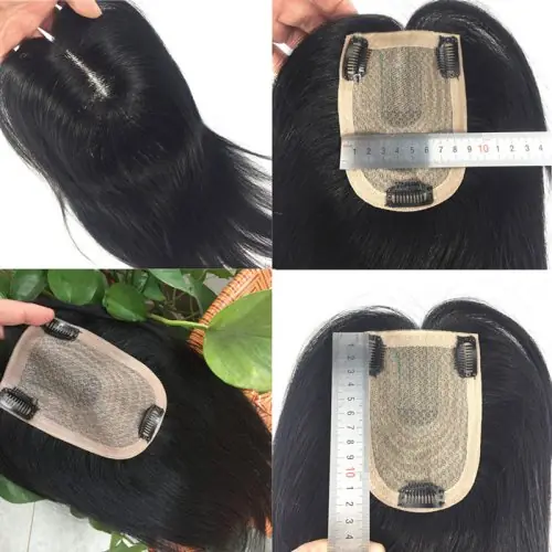 Image de Toppers de Cheveux Blond Platine - 60g, Clips Invisibles