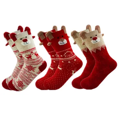Image de Chaussettes de Noël Mignonnes en Forme de Cerf