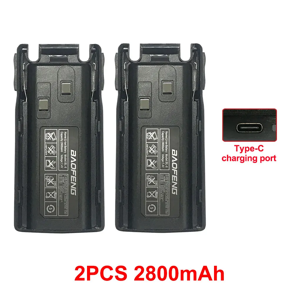 2Pcs-2800mAh batería
