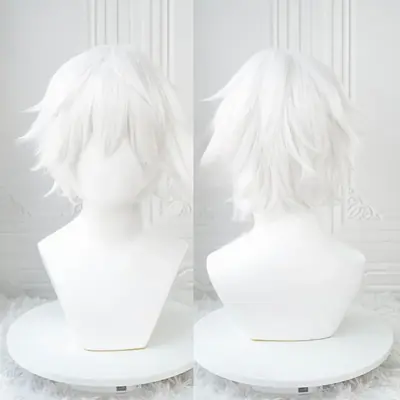 Image de Perruque Cosplay Kaneki Ken - Blanche Courte & Moelleuse