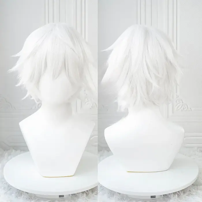 Image de Perruque Cosplay Kaneki Ken - Blanche Courte & Moelleuse