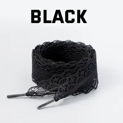 Image de Lacets Tressés Dentelle 2,9 cm - Noir & Blanc