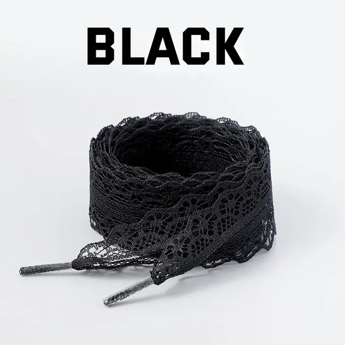 Image de Lacets Tressés Dentelle 2,9 cm - Noir & Blanc