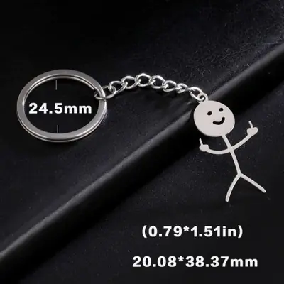Image de Porte-clés Doigt Middle Finger Drôle en Acier Inoxydable