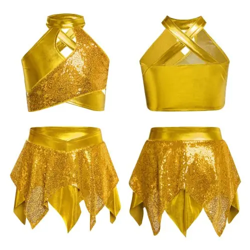Image de Costume de Danse Jazz Brillant avec Paillettes