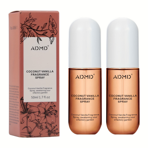 Zdjęcie Naturalny zestaw dwufunkcyjnych perfum w sprayu o delikatnym zapachu kokosa – odświeżacz do włosów i ciała z długotrwałą frazą zapachową, kompaktowy i idealny na podróż