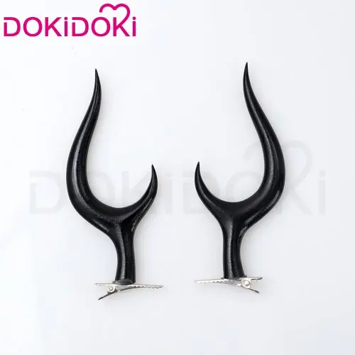 Image de Perruque Alastor Cosplay - Rouge & Noir, Oreilles, Lunettes, Gants