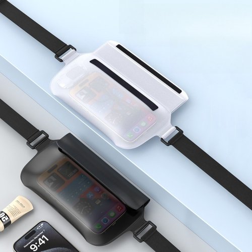 Immagine di Borsa da Nuoto Impermeabile in TPU con Chiusura a Striscia Sigillante – Marsupio Portatile per Surf, Attività Nautiche, Viaggi all'Aperto, Telefono, Auricolari e Chiavi