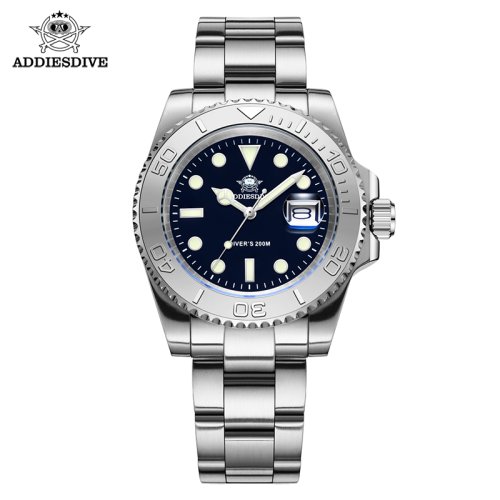 Imagen de Reloj de Cuarzo Analógico de Lujo Addiesdive para Hombre, con Iluminación LED, Resistente al Agua hasta 20 Bar, Correa de Acero Inoxidable y Diseño Deportivo para Buceo