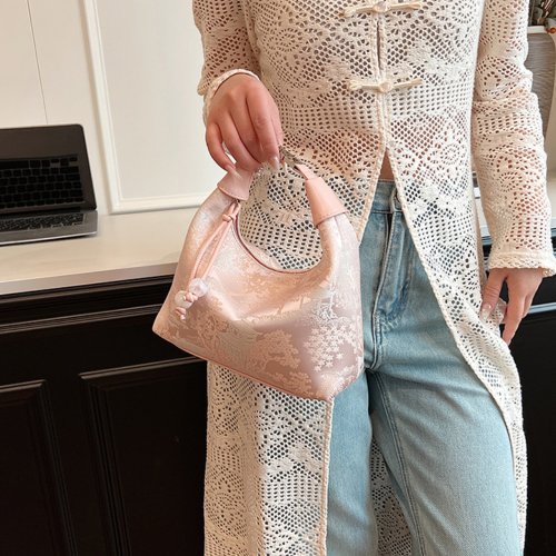 Imagen de Bolso Cruzado Pequeño de Estilo Chino con Diseño Elegante para Mujer, Bolso de Hombro Dulce y Moderno de Moda 2025
