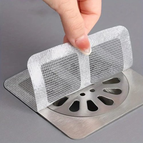 Immagine di 100 Pezzi Filtri per Scarico Doccia e Vasca da Bagno, Rete Antitappo per Capelli, Ricambi usa e getta per Lavello Cucina e Bagno