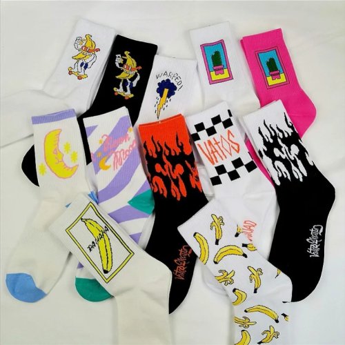 Image de Chaussettes Homme Hip Hop Flamme Rouge - Style Harajuku
