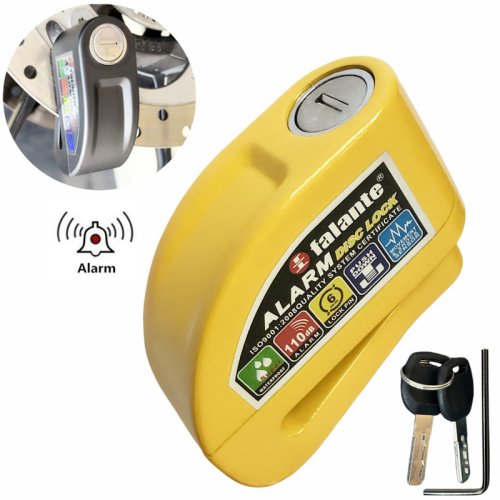 Image of Falante Motorcycle Scooter Disc Brake Lock Bicycle Anti-theft Wheel Disc Brake Lock waterproof Security Alarm Protection 6 Color