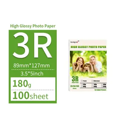 Papier Photo Brillant 180g - A4, 3R, 4R, 5R
