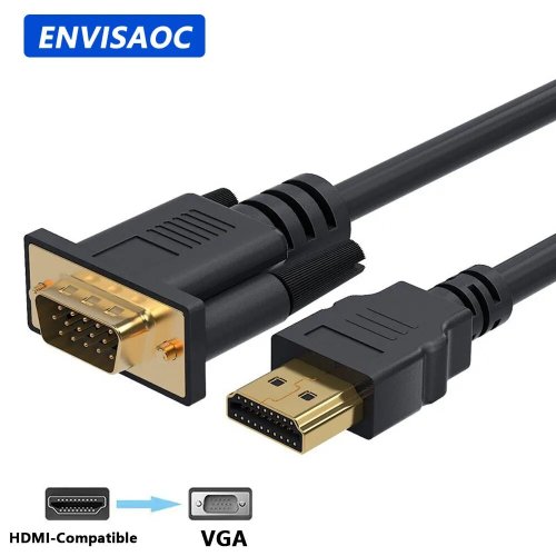 Afbeelding van HDMI naar VGA Adapter met Kabel van 1,8 Meter – Full HD 1920x1080p Converter voor PC, Laptop, TV, Monitor en Projector