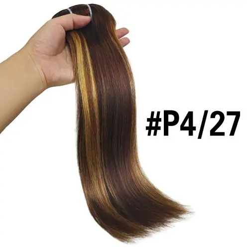 Image de Extensions de Cheveux Humains Blondes - Clip-In Naturel & Facile à Porter