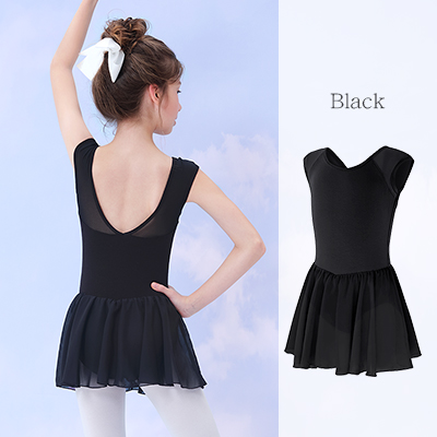 Imagen de Vestido de ballet para niñas, vestido de leotardo de baile sin mangas, vestido de baile con empalme ...