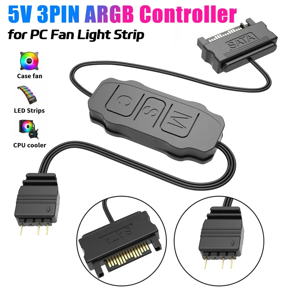 Image de Contrôleur ARGB 5V 3 Broches - Hub RGB pour PC