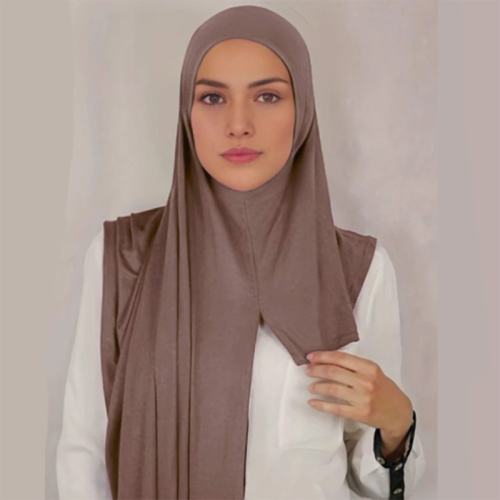 Immagine di Moda Modale Jersey Hijab Sciarpa Istantanea Donna Musulmana Cofano Scialle Hijab Lady Morbido Lungo Avvolge Chiesa Preghiera Turbante Fascia
