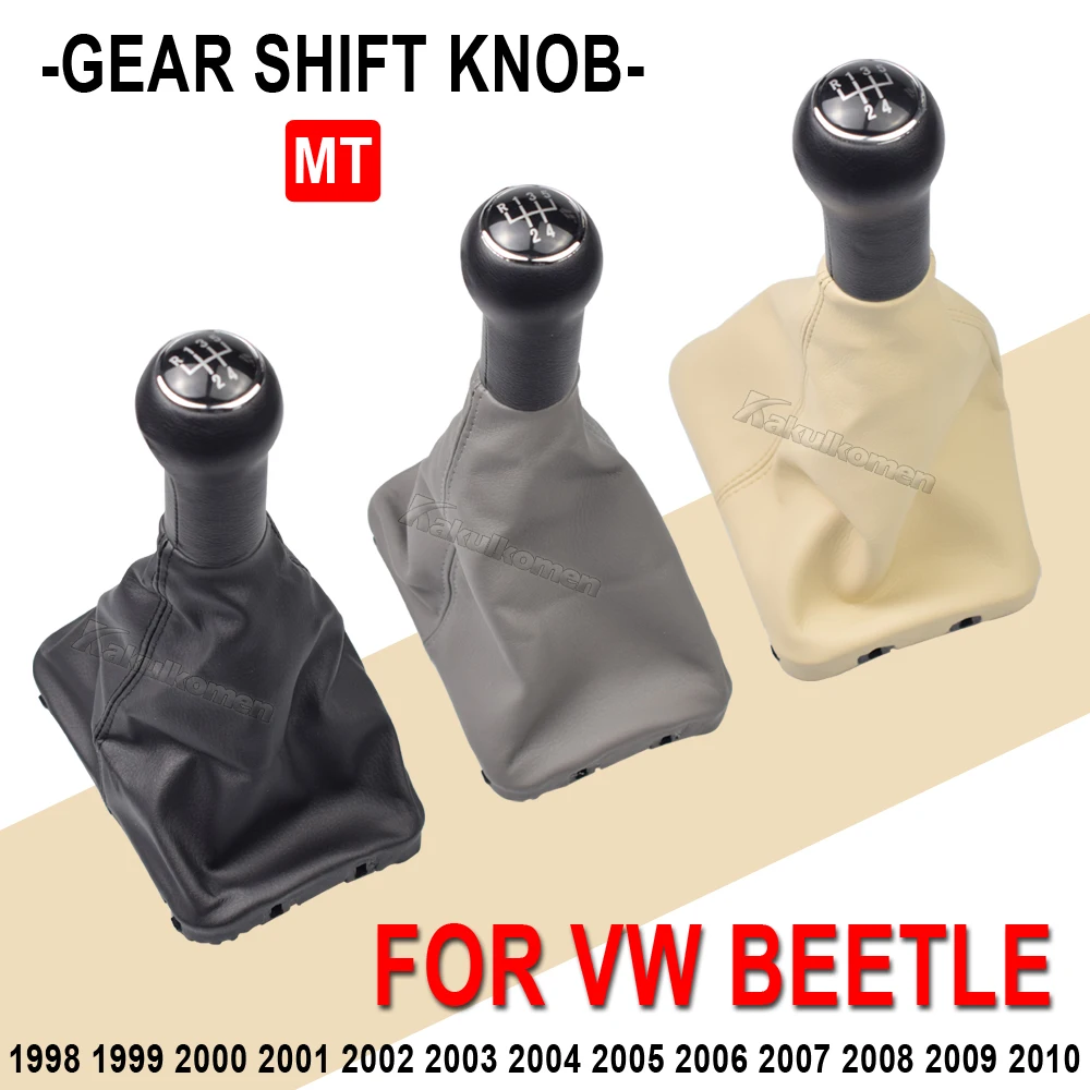 Imagen de Para VW Beetle 1998 1999 2000 2001 2002 2003 2004 2005 2006 2007 2008 2009 2010 nuevo palanca de cambios de 5 velocidades bota de cuero