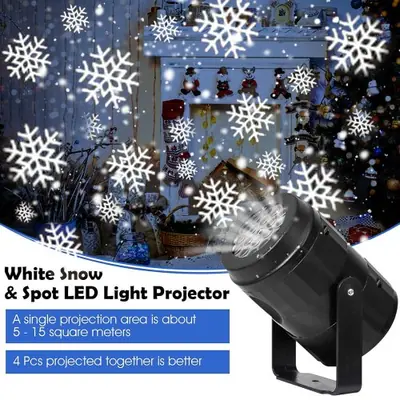 Image de Projecteur de Neige LED - Décoration Noël Intérieur/Extérieur