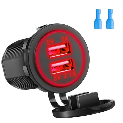Image de Chargeur USB-C Double Rapide pour Moto 12V/24V