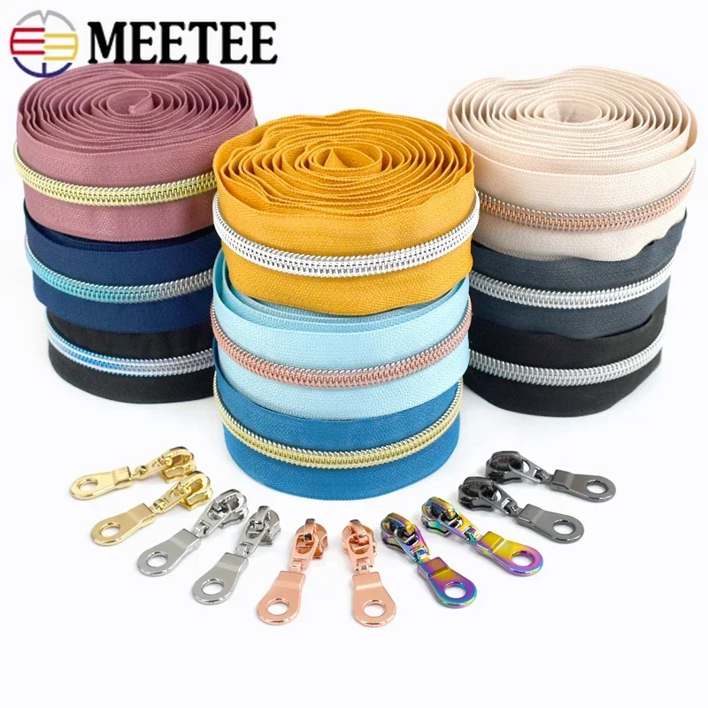 Image of Premium 10m Nylon Zipper Tape with Metal Sliders – Ideal for Sewing, Garment Repair, DIY Projects & Bag Making – Durable Zipper Closure by the Meter
