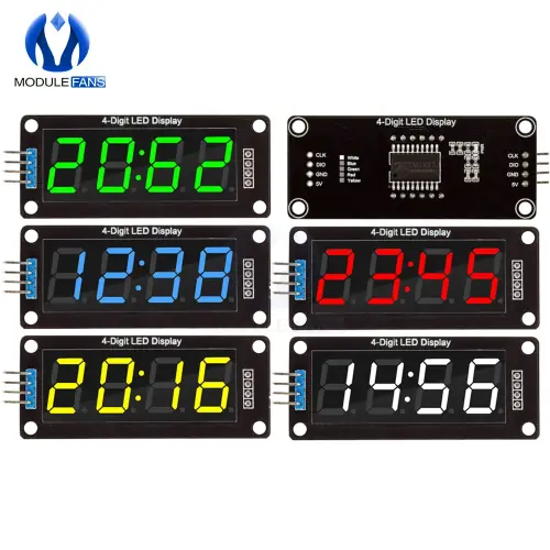 Image de Affichage LED TM1637 4 chiffres - Module 7 segments pour Arduino
