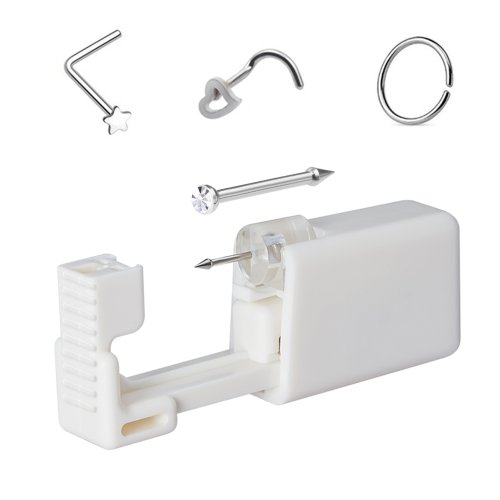 Immagine di Kit Piercing Naso con Perno a Cuore - Sicuro e Facile da Usare