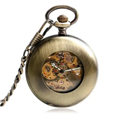 Image de Montre de Poche Automatique Vintage en Cuivre