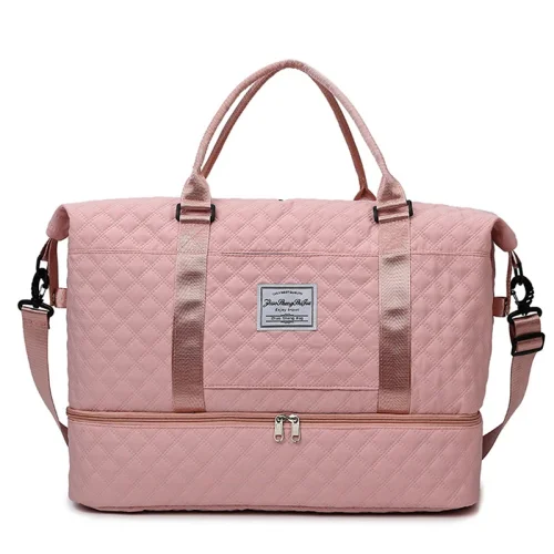 Imagen de Bolsa de equipaje liviana, bolsa de lona de viaje de gran capacidad, bolsas de mano para gimnasio, bolsa de noche para fin de semana de hombro