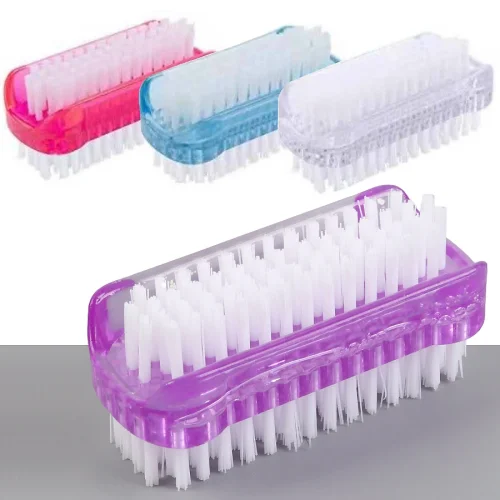Image of Eco-Friendly Double-Sided Nail Cleaning Brush – Natural Bristle Manicure & Pedicure Tool for Healthy Fingernails and Toenails