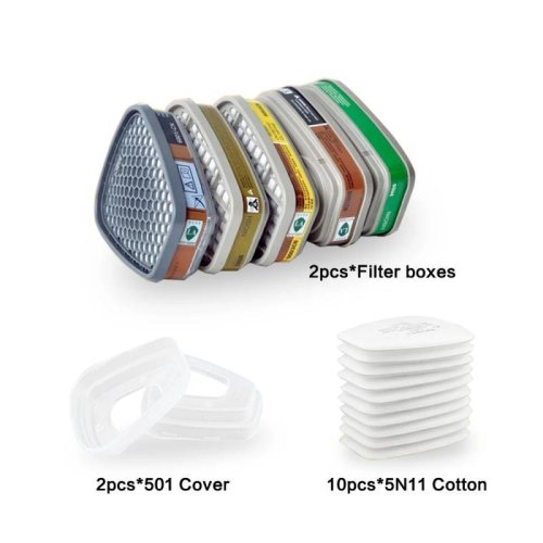 Imagen de Máscara de Protección Respiratoria con Filtro de Algodón 5N11 para Químicos y Pintura - Modelo 6200, 7502, 6800, 6001, 6002, 6004 - Accesorios Reemplazables
