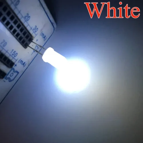 Afbeelding van 100 stks 5mm Ronde Diffuus Wit Rood Groen Blauw Geel Warm Lightemitting Diode 2pin LED 6000 ~ 6500 K Lamp Licht Diodes Lamp 3 V