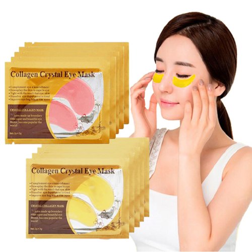 Imagen de 5/10/20/30 pares de máscara de ojos de cristal de colágeno dorado parches para el cuidado de la piel reafirmante hidratante nutritivo productos para el cuidado de la piel de los ojos