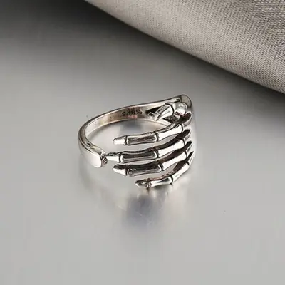 Image de Bague Vintage Dragon Argent - Style Punk pour Hommes & Femmes