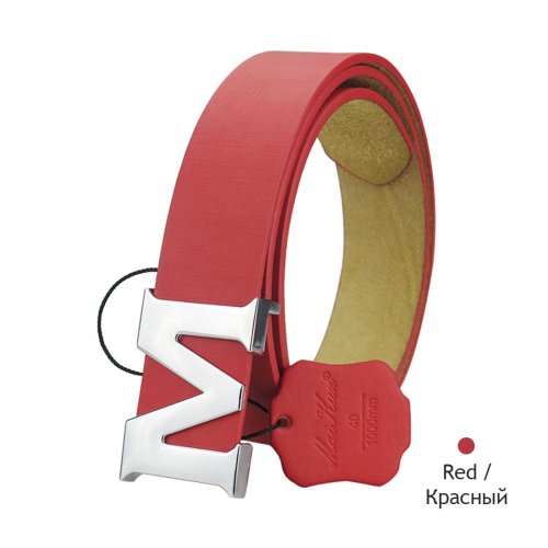 Image of Stylish Women's PU Leather Belt with Removable M Buckle