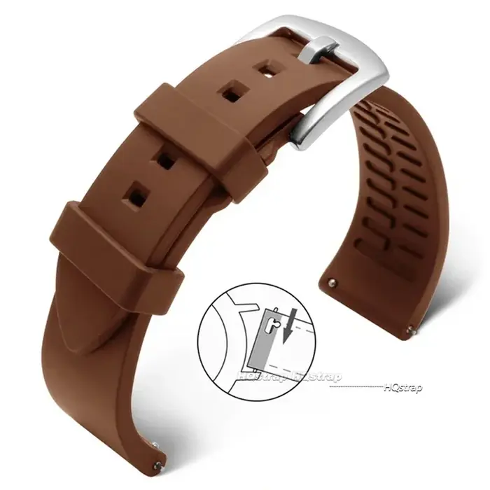 Image de Bracelet Montre Sport Silicone 18-24mm - Noir, Vert, Orange, Bleu