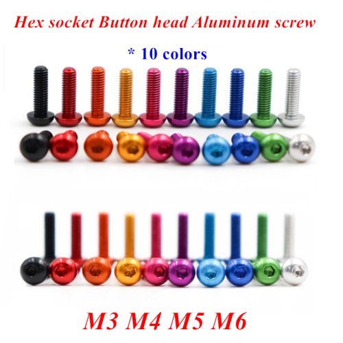 Imagen de Tornillos Allen de Aluminio Coloridos M3-M6 - Pack de 10 Unidades