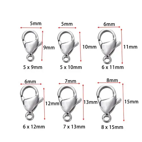 Image de Fermoirs Acier Inoxydable pour Bijoux - 10 ou 20 Pièces