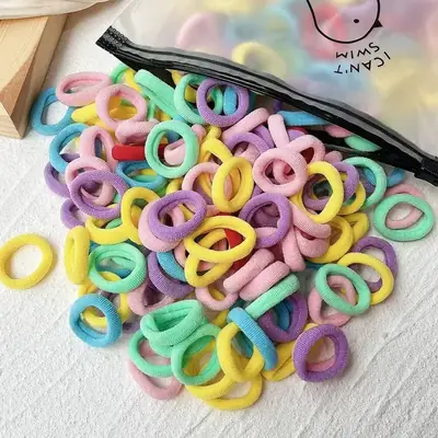50-100 Scrunchies Colorés pour Filles - Élastiques Cheveux Doux & Élastiques