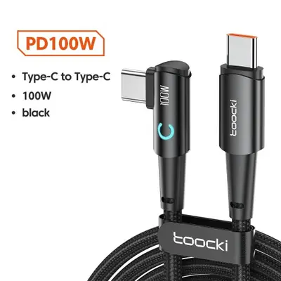 Image de Câble USB-C 90° Rapide 100W - Charge & Données