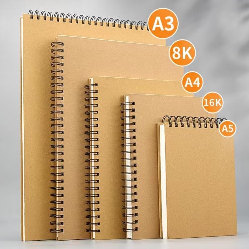 Immagine di Quaderno per schizzi A3/A4/A5/8k/16k Carta spessa 160 GSM Notebook per la pittura Fai da te Pratica creativa Disegno Materiale scolastico d'arte