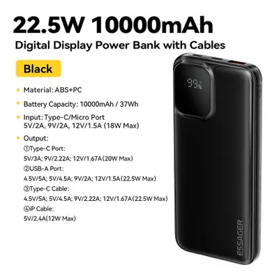 Image de Power Bank 20000mAh avec Câbles Intégrés - Charge Rapide PD 22.5W