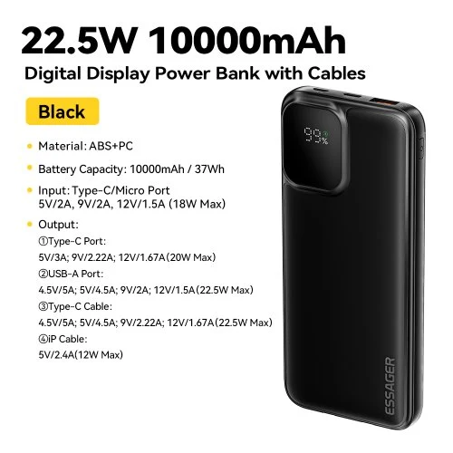 10000mAh Schwarz