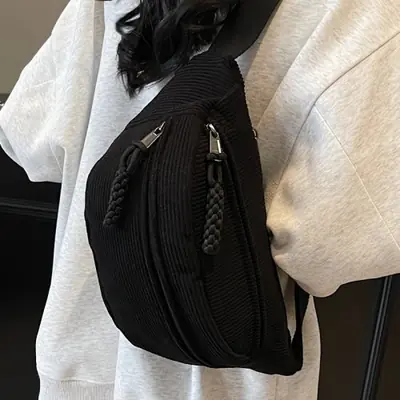 Image de Sac Bandoulière Vintage en Velours Côtelé pour Femme