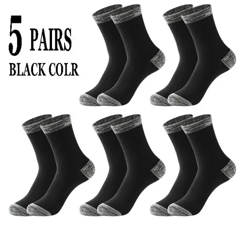 Image de Chaussettes Hommes Hiver - Lot de 5 Paires Noires