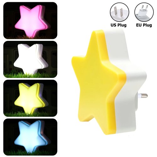 Imagen de Luz Nocturna LED Mini Estrella con Sensor Automático para Dormitorio Infantil, Iluminación Decorativa Suave para Mesa de Lectura y Cuidado de Niños