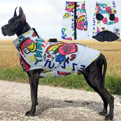 Giacca Impermeabile per Cani di Grandi Dimensioni – Cappotto Stile Moderno con Fibbia di Trazione per Doberman, Golden Retriever e Altri Cani Grandi – Abbigliamento Autunno-Inverno per Animali Domestici