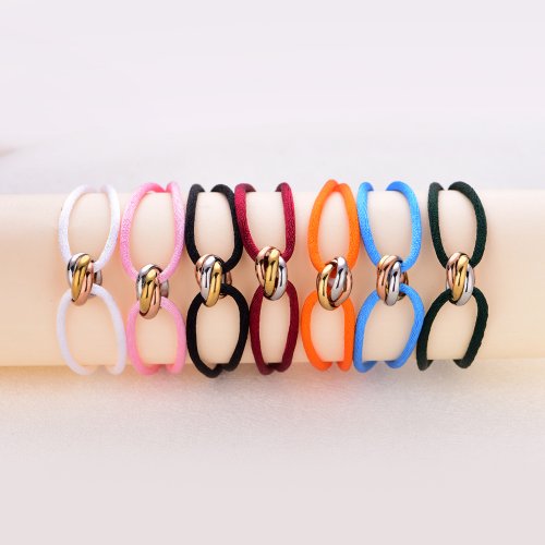 Immagine di Bracciale Trinity Bracciale da donna con cerchio in acciaio inossidabile Diversi colori di corda Classico popolare Tricolor GradientJewelry